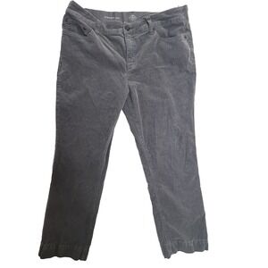 St Johns Bay Straight Leg Pants Womens Gray Stretch Casual Mid Rise 16P